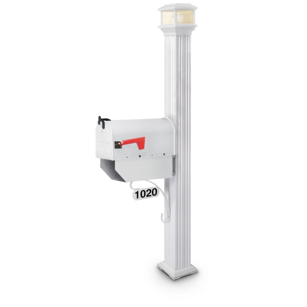 Delta Colonial Estate Series Mailbox - Illuminated Finial